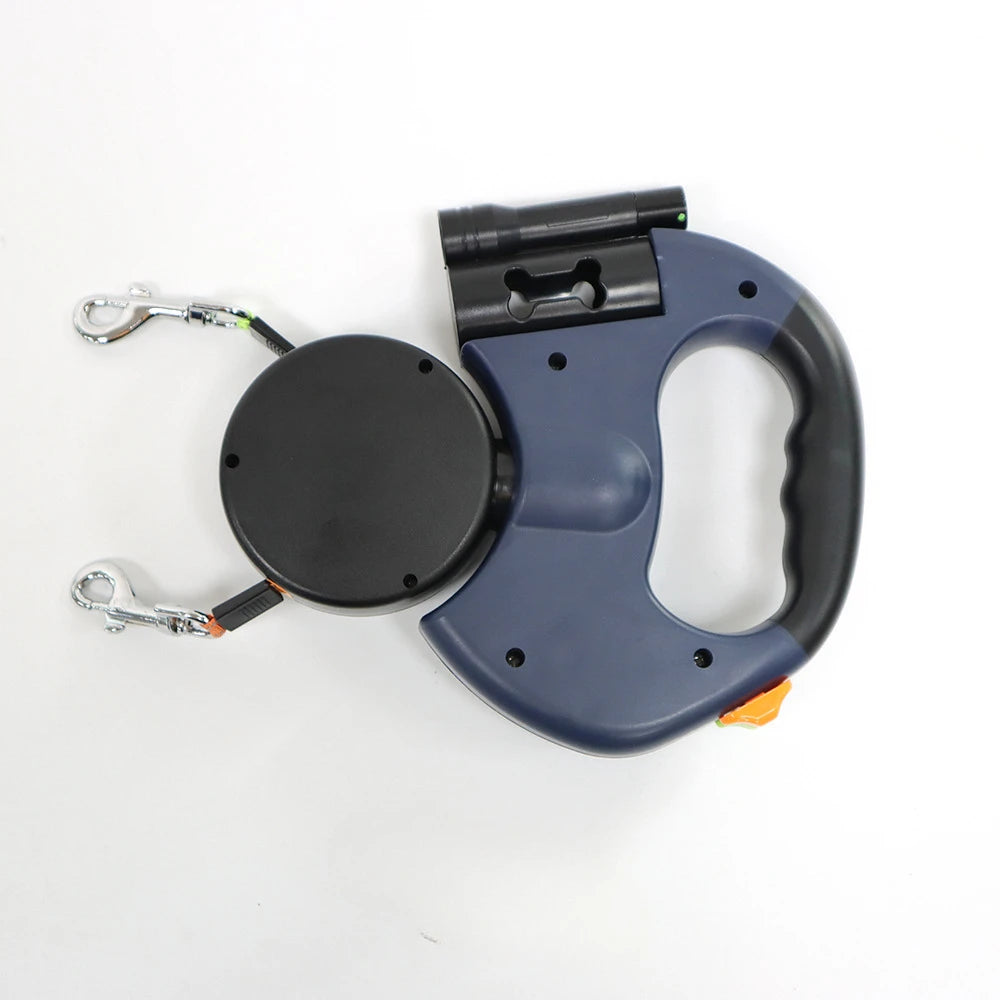 Automatic Retractable Two End Pet Leash with Flashlight for Easy Walking 10 Feet Long