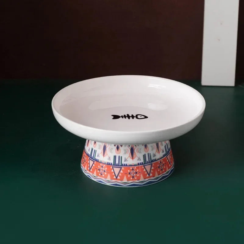 Small Dogs Raised Drinking Supplies Bohemian Food Water Bowl Cat Feeders Pet Ceramic Eating