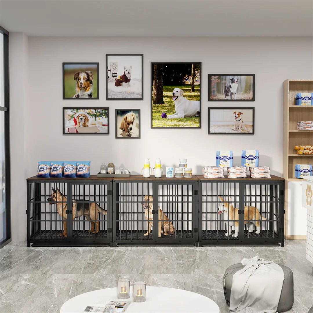 Furniture Style Dog Crate End Table With Three Doors