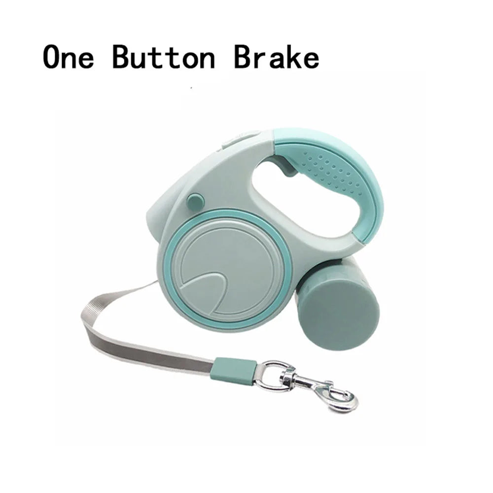 LED Dog Leash With Retractable Nylon Lead And Garbage Bag