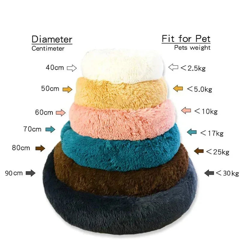 Luxurious Round Pet Bed For Dogs And Cats Plush Comfort