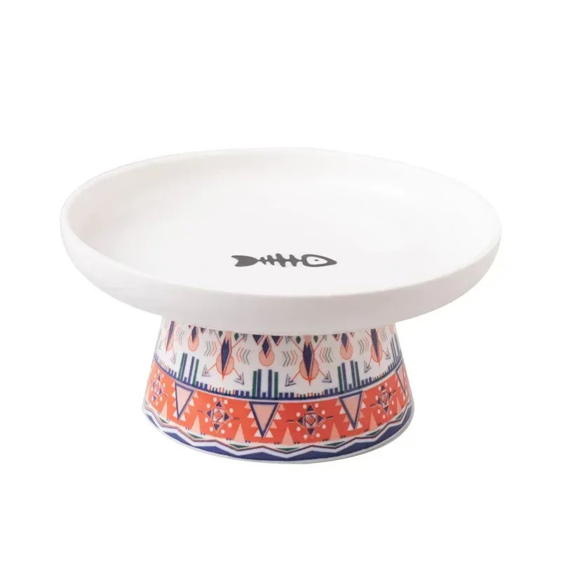 Small Dogs Raised Drinking Supplies Bohemian Food Water Bowl Cat Feeders Pet Ceramic Eating