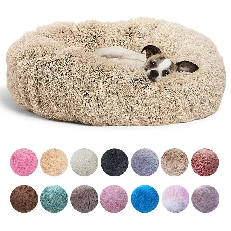 Luxurious Round Pet Bed For Dogs And Cats Plush Comfort