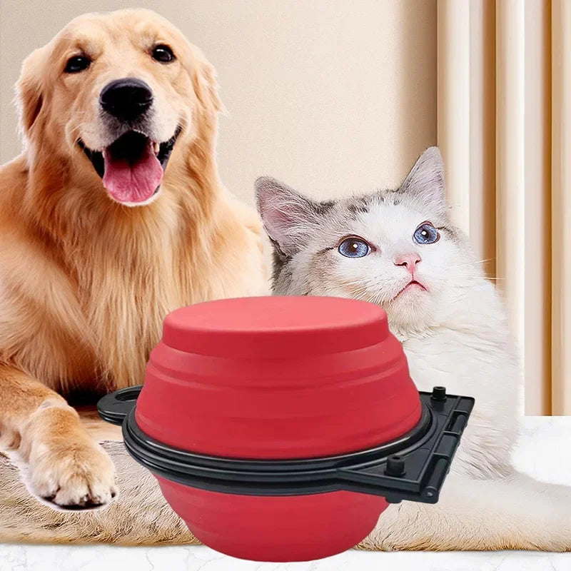 1-piece 2-in-1 foldable dual bowl feeding bowl portable 