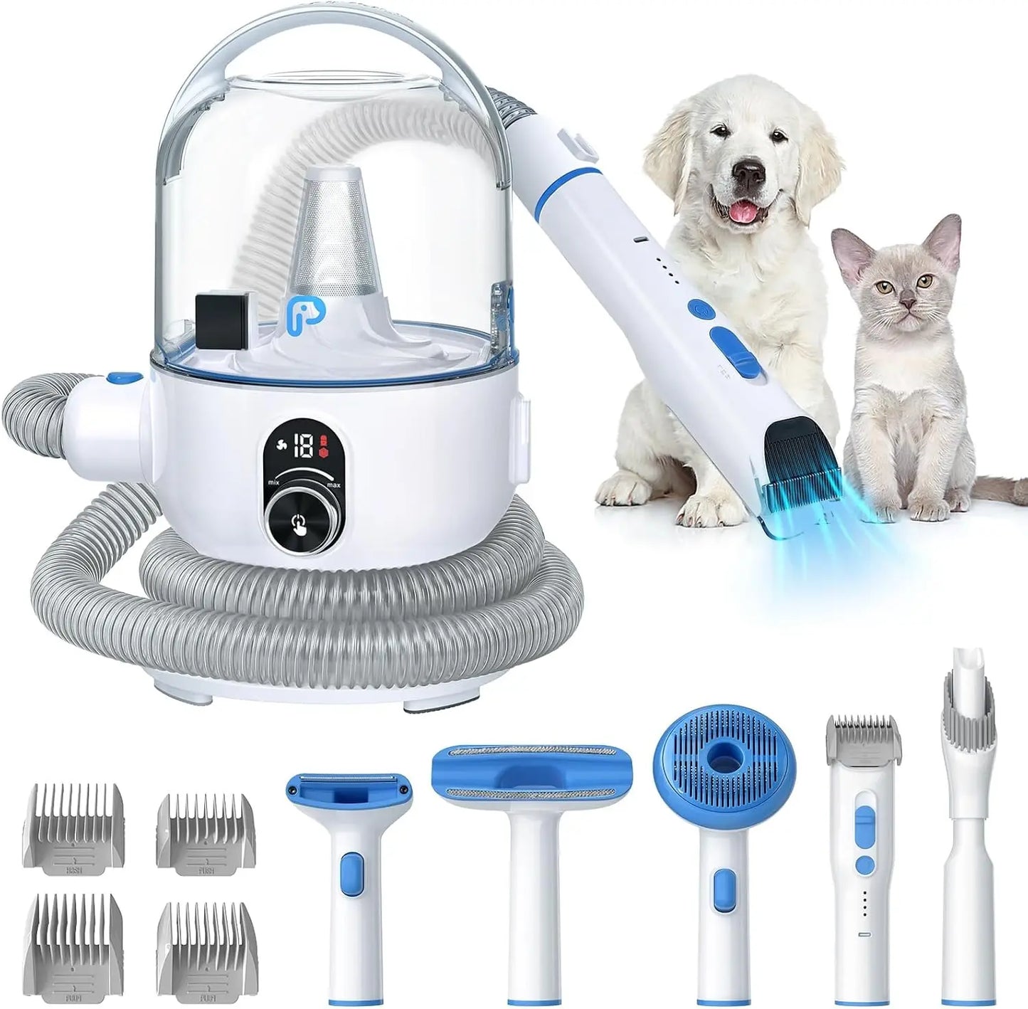 Pet Grooming Vacuum Kit for Effortless Shedding and Cleanup