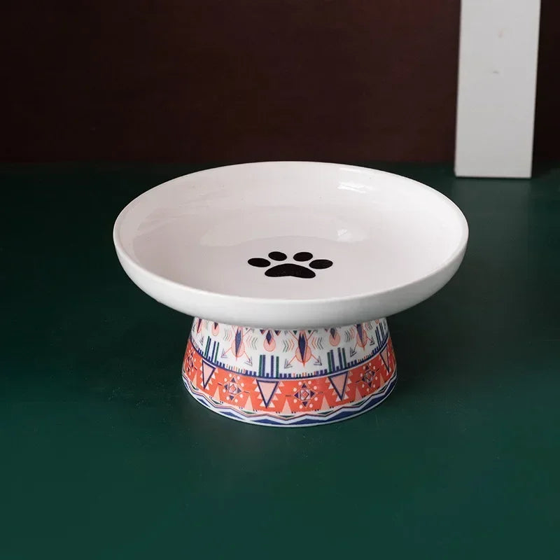 Small Dogs Raised Drinking Supplies Bohemian Food Water Bowl Cat Feeders Pet Ceramic Eating