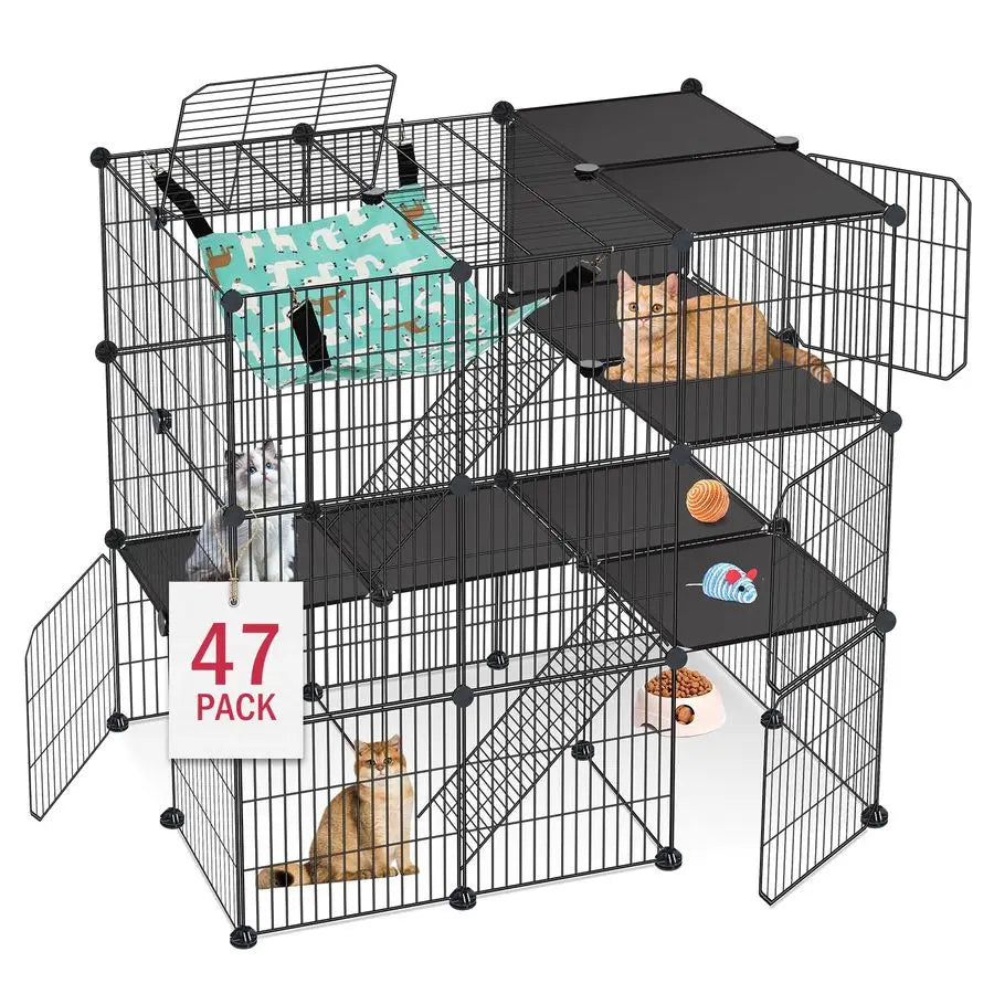 Cage, 3Tier DIY Cat Enclosures Catio, Cat Playpen Indoor amp Outdoor 