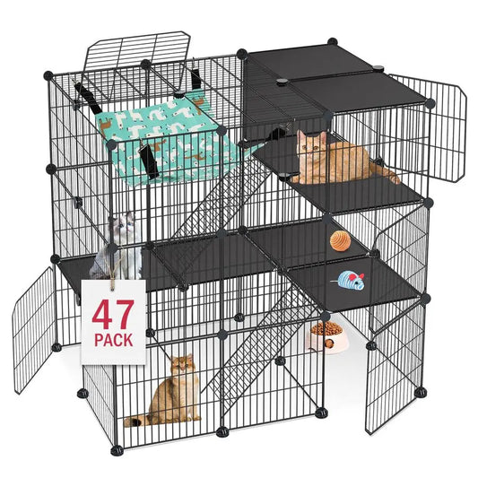 Cage, 3Tier DIY Cat Enclosures Catio, Cat Playpen Indoor amp Outdoor 