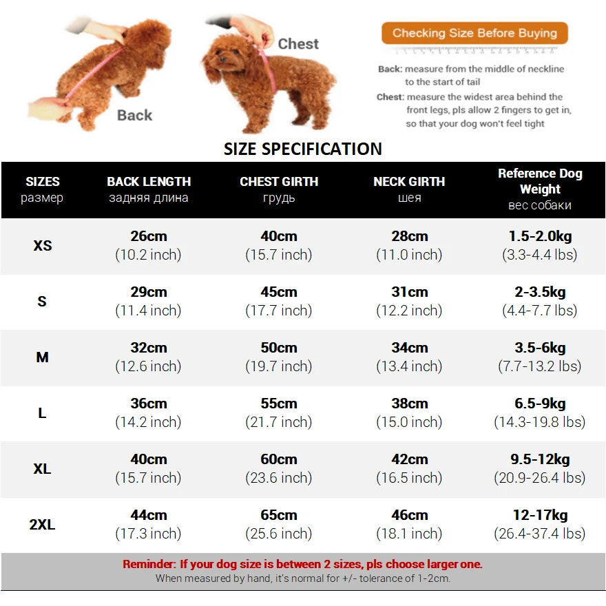 Winter Dog Clothes Overalls for Small Medium Dogs Luxury 