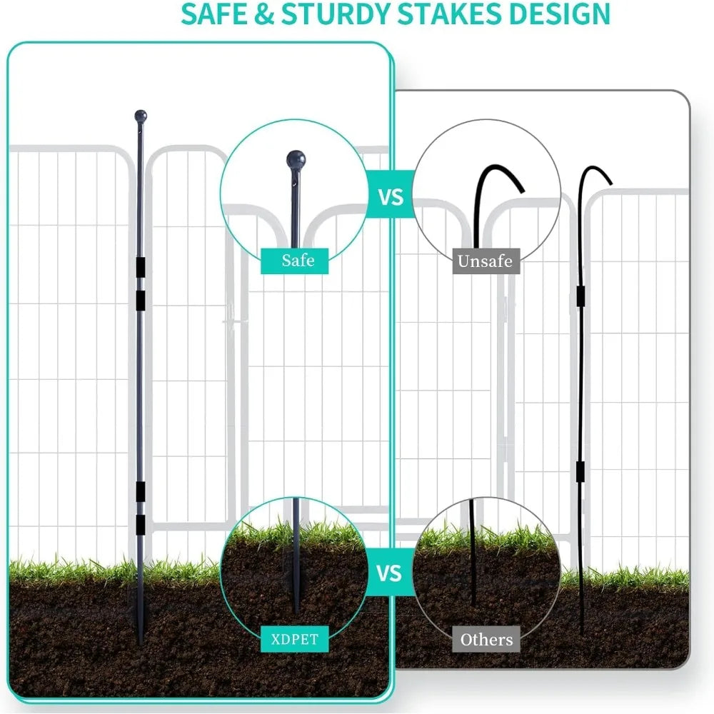 Foldable Outdoor Metal Dog Fence With Door Playpen