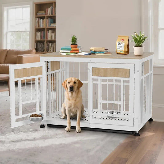 Heavy Duty Dog Crate End Table Decorative For Pets Modern