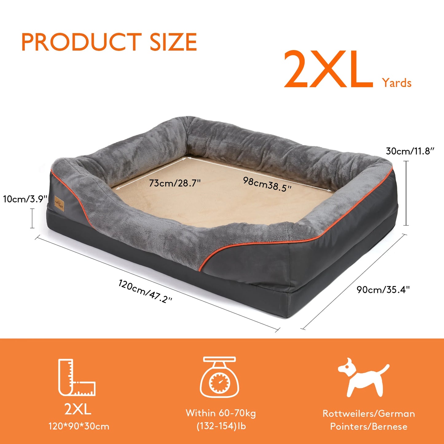 Large Dog Bed Soft Comfortable Anti Allergy Warm Fleece 