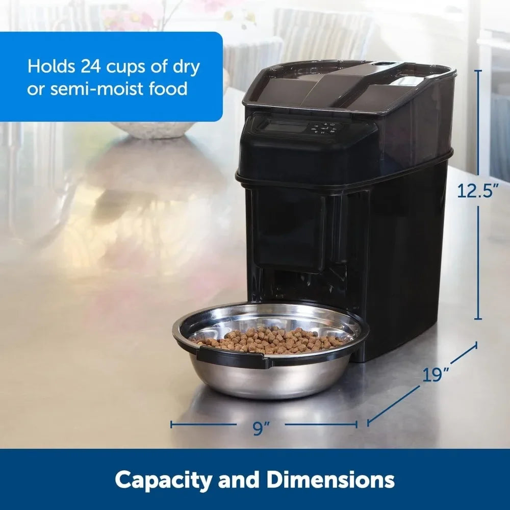 Automatic Cat Feeder Timed Pet Feeder with Programmable Portion Control for Cats and Dogs
