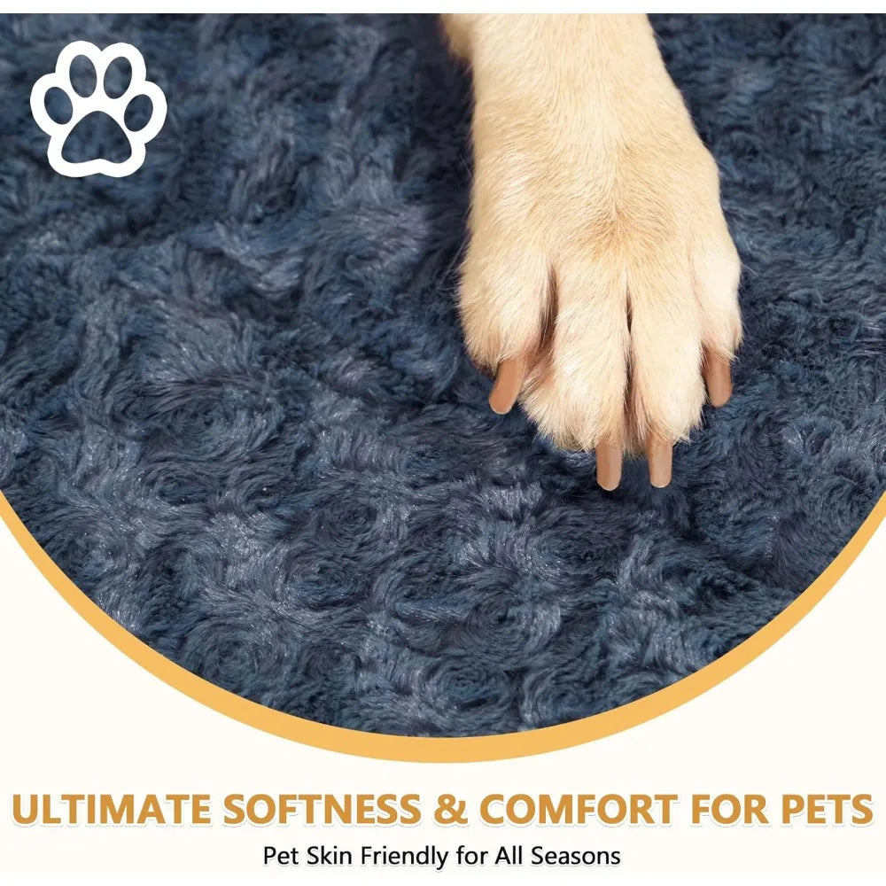 dog bed mat washable reversible dog crate pad soft fluffy 