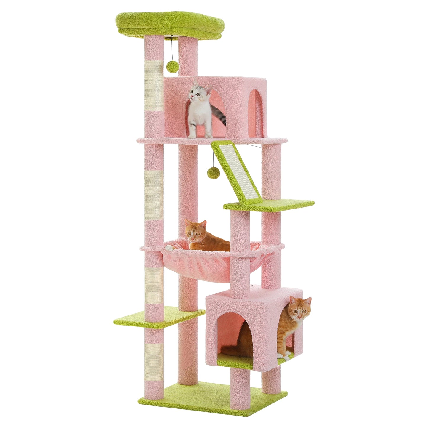 Cat Tree Tower With Hammock And Scratching Post Perch