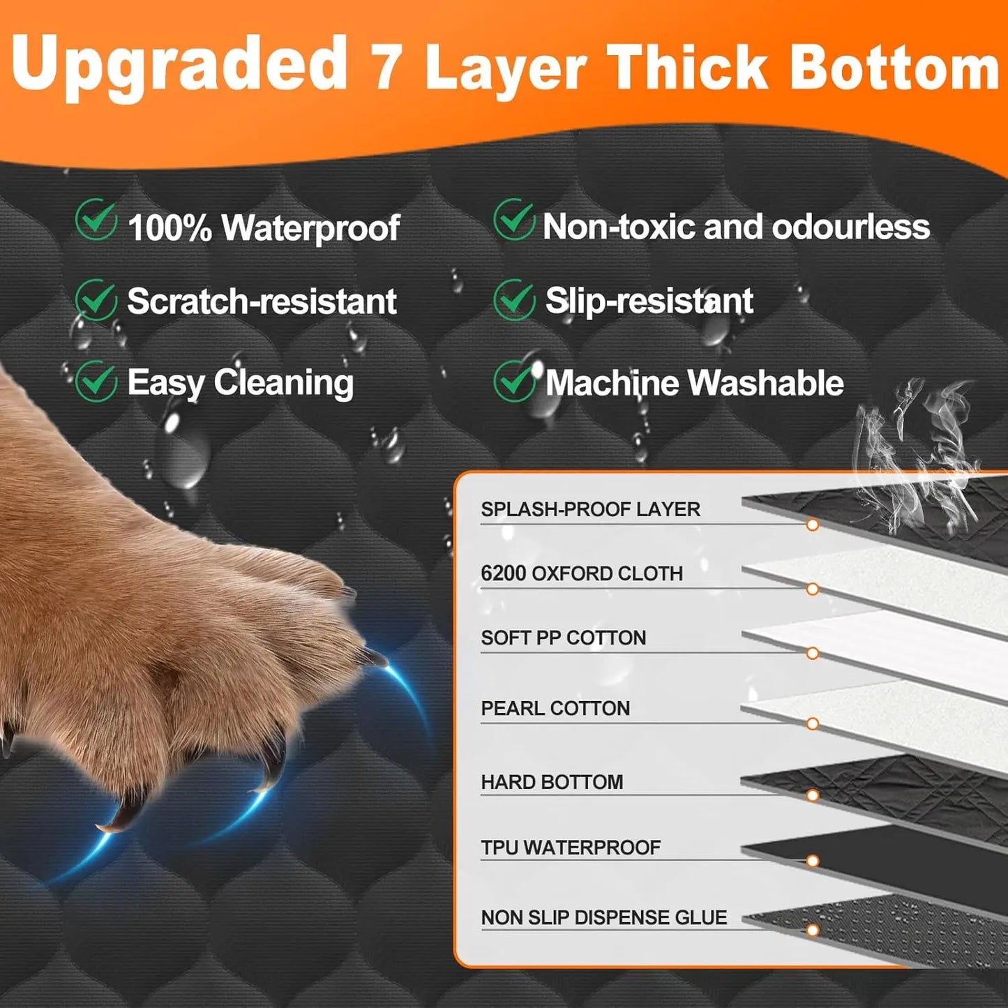 Waterproof Dog Car Seat Cover Hammock Foldable Back Seat Protector