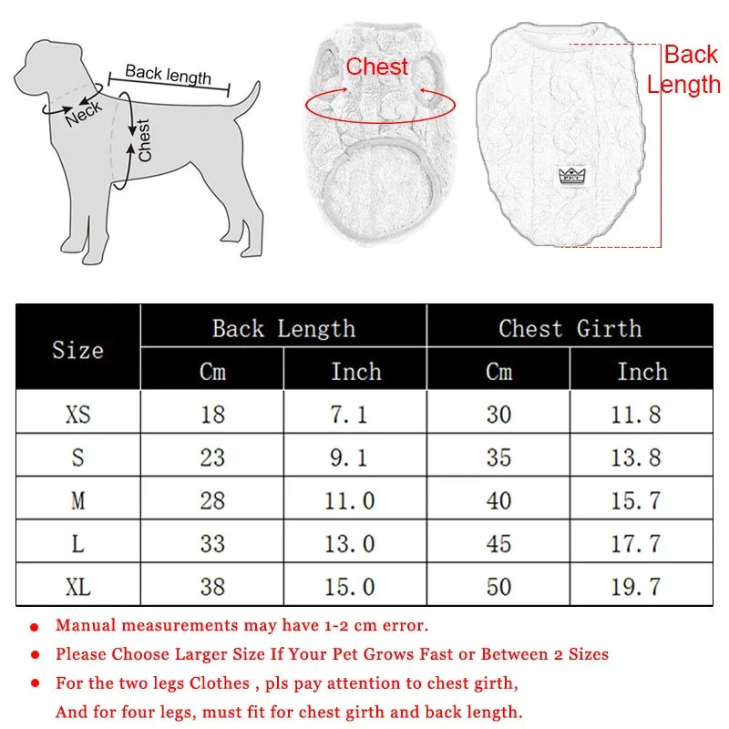 Fleece Dog And Cat Coat Cozy Winter Jacket For Pets