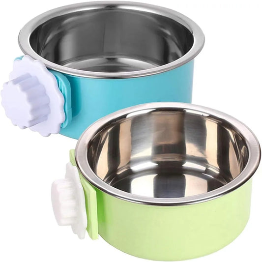 Removable Stainless Steel Hanging Dog Bowl For Many Pets