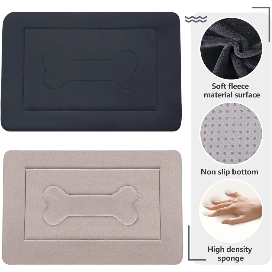 Cozy Non Slip Dog Bed for Crate with Washable Mat