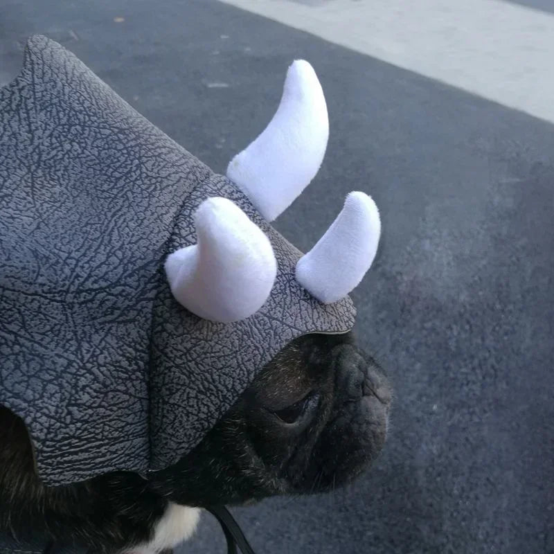 Triceratops Dinosaur Pet Costume Hat For Cats And Dogs