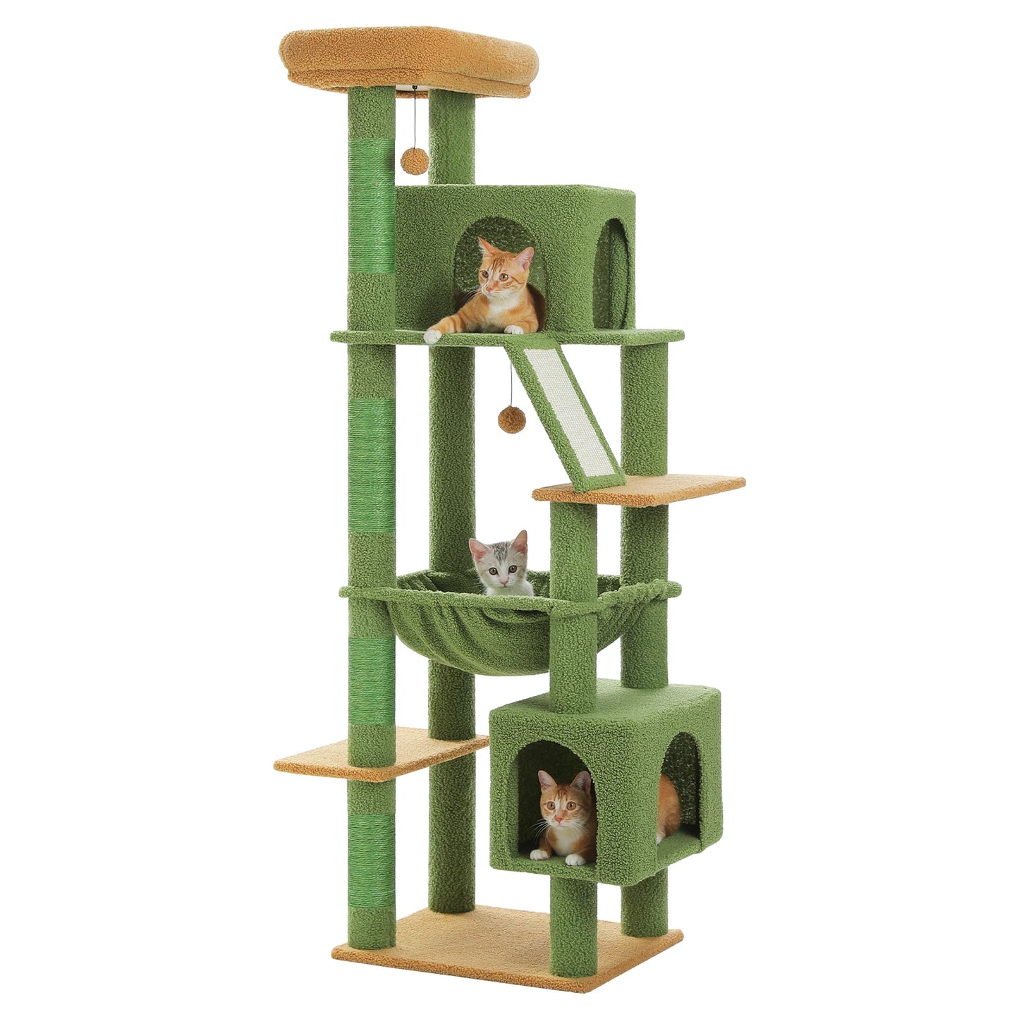 Cat Tree Tower With Hammock And Scratching Post Perch
