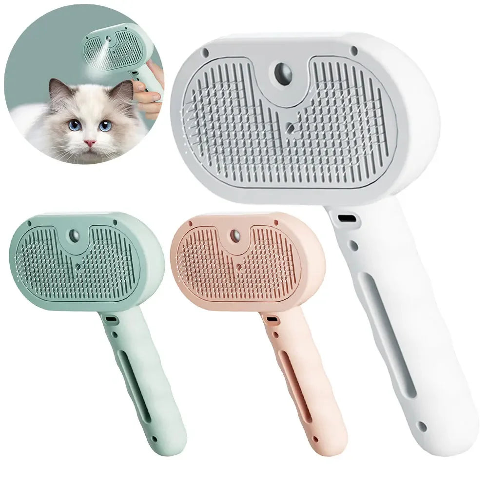 3 in 1 Cat Steam Brush Pet Spray Hair Removal Comb Cat Hair
