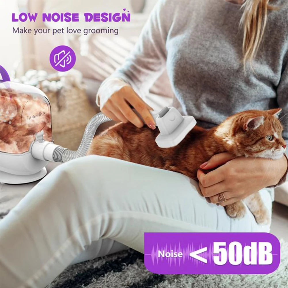 Homeika Dog Grooming Kit 3L Dog Hair Vacuum 99 Percent Pet Hair Suction Power Silent Pet Vacuum Groomer Dog Cat Hair Removal Brush