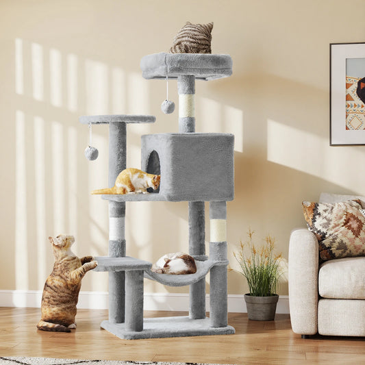 JHK 44In Cat Tree Tall Multi-Cat Climbing Tower for Pet Furniture