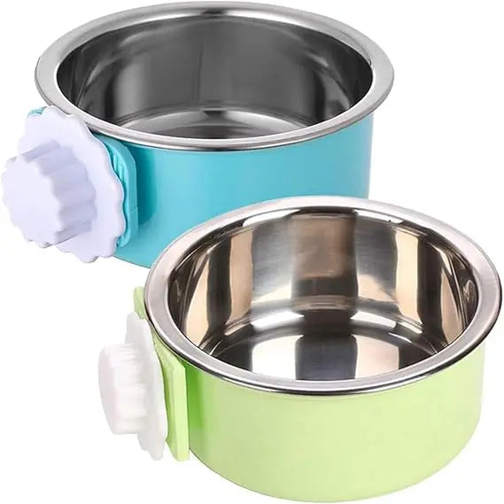 Removable Stainless Steel Hanging Dog Bowl For Many Pets