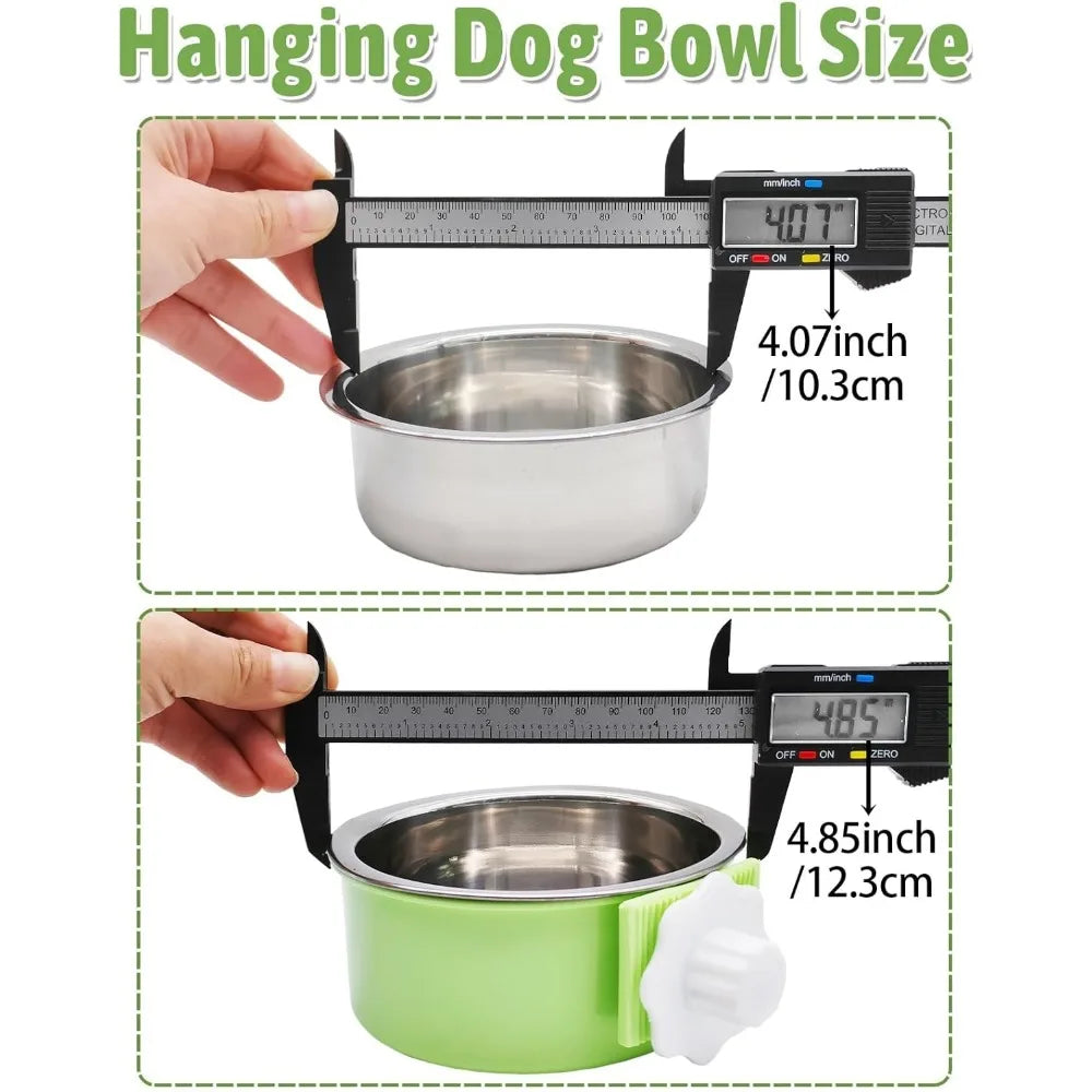 Removable Stainless Steel Hanging Dog Bowl For Many Pets