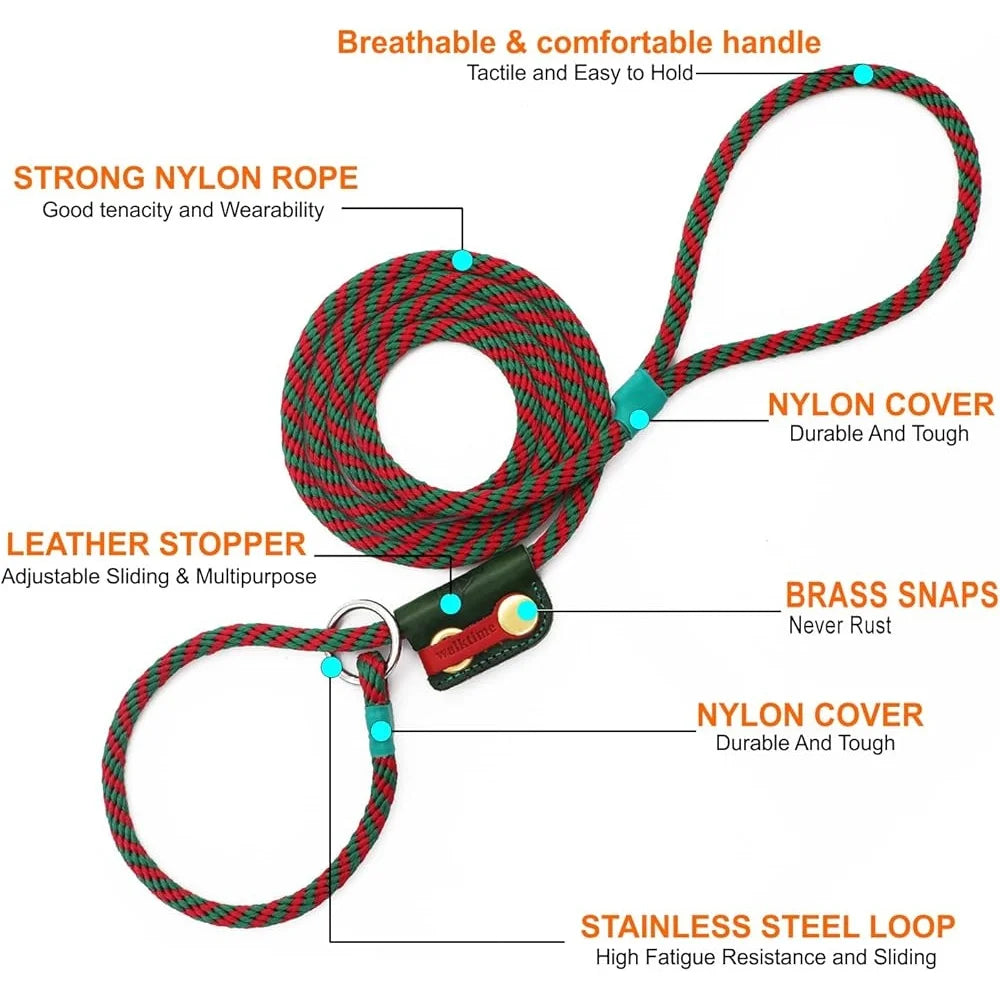 Slip Lead Dog Leash Set No Pull Harness Gentle Collar Training Rope Leash Adjustable Pet Walking Scarf Multi Functional Leash