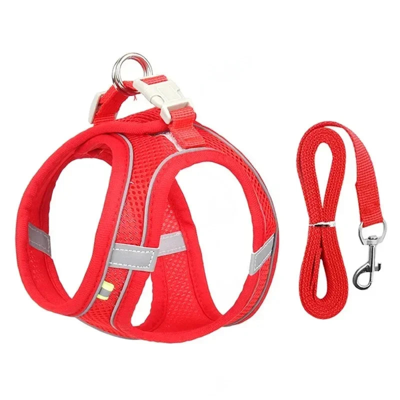 Breathable Adjustable Pet Harness And Collar Vest For Dogs