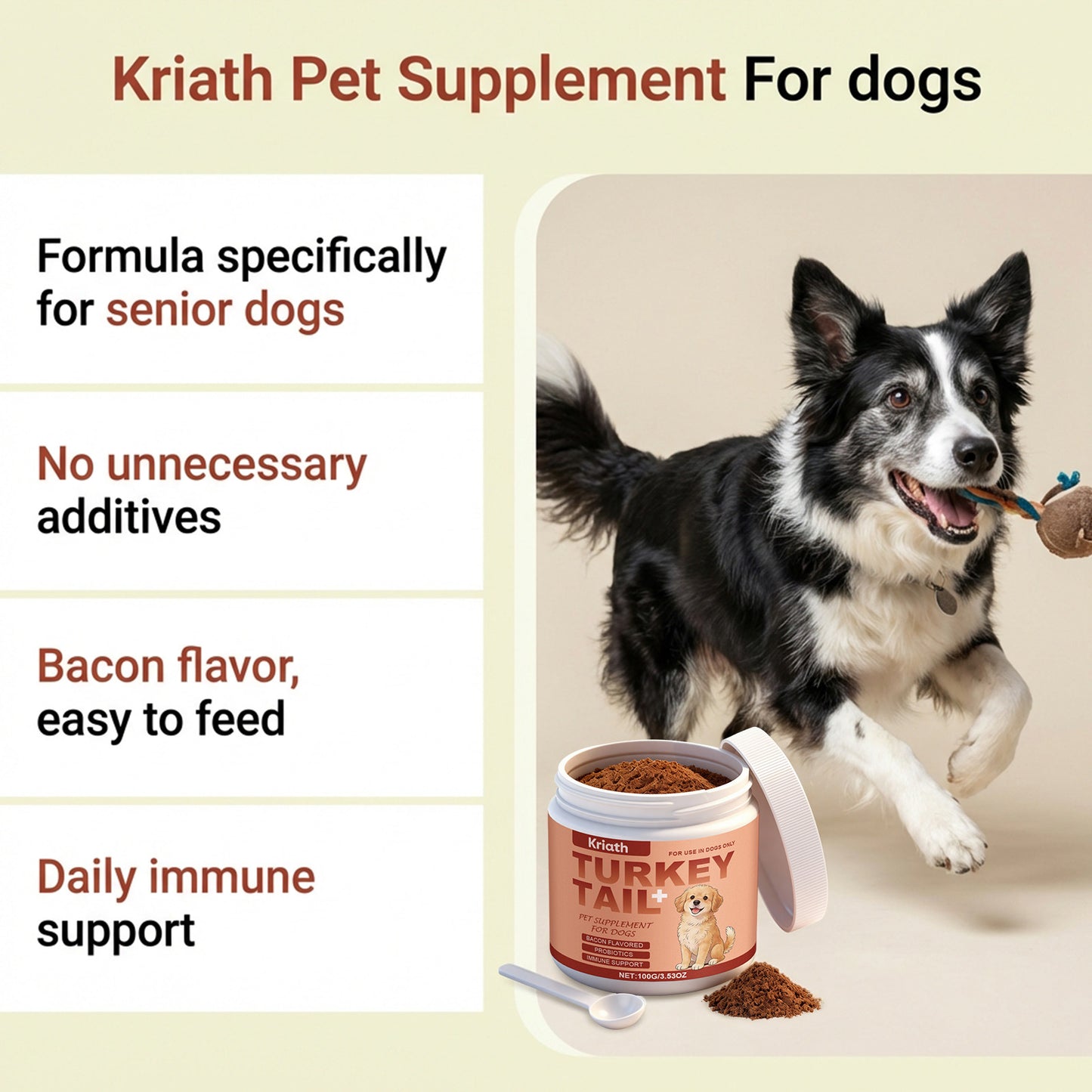 Dog Immune Support With Turkey Tail Mushroom And Probiotics