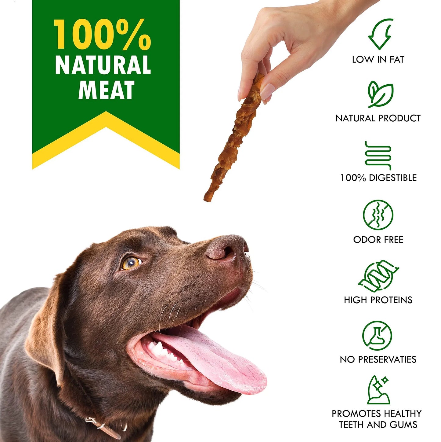 Smoked Rawhide Sticks Wrapped Chicken Treats For Dogs Grain Free