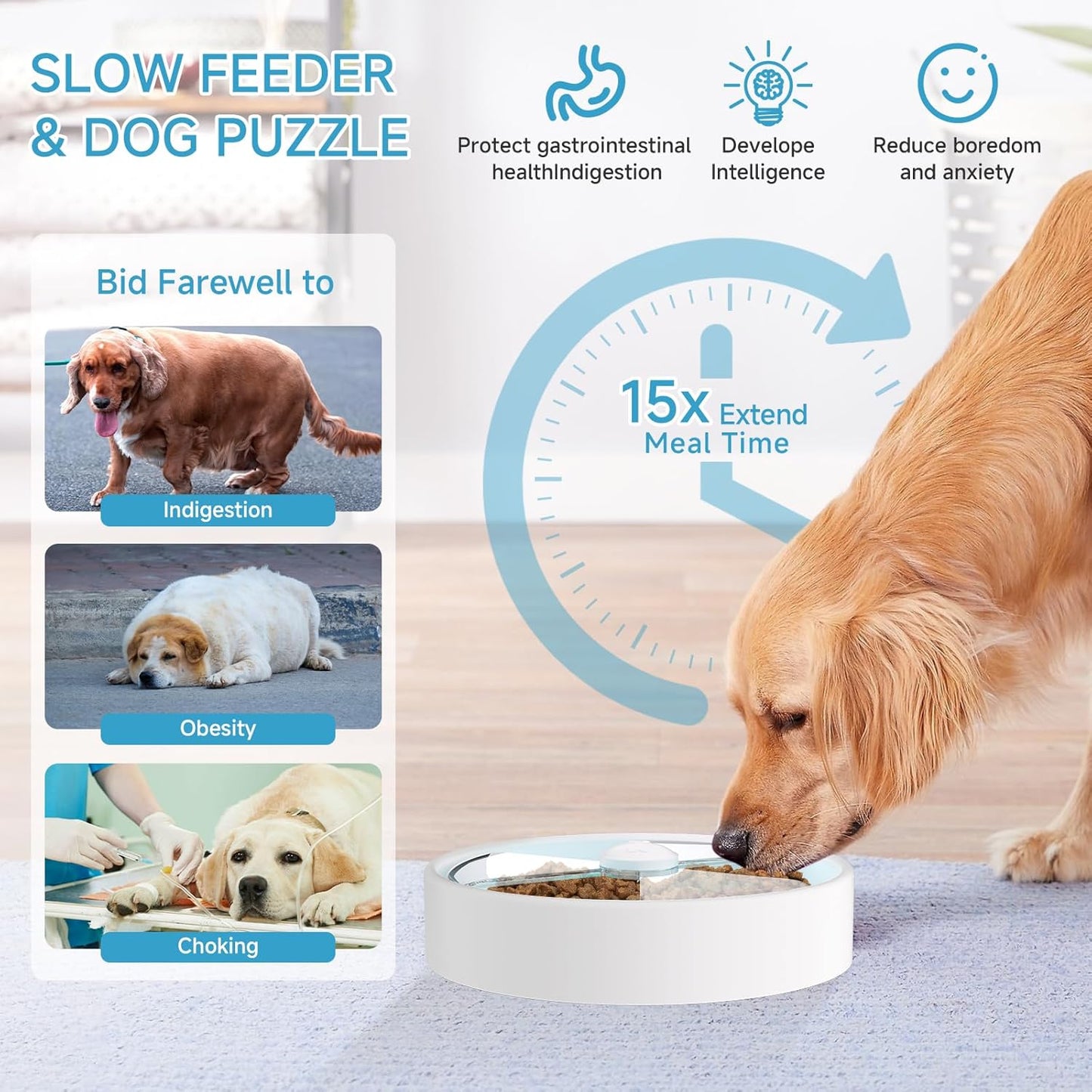 Interactive Maze Slow Feeder Dog Bowl For Dry Wet Food
