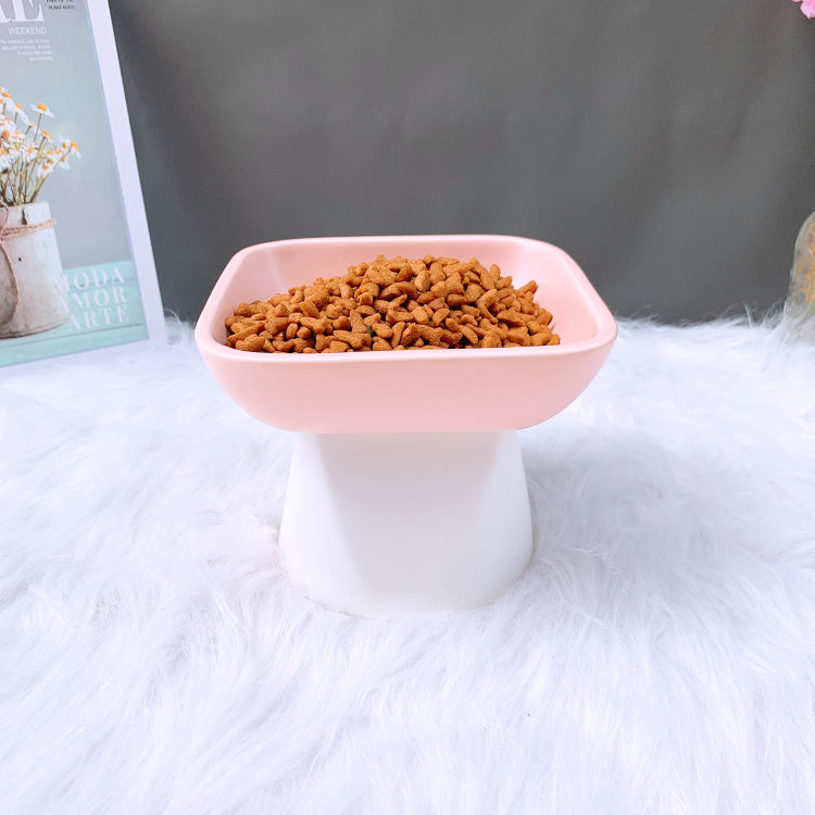 Wide Ceramic Cat Bowl for Whisker Relief and Easy Feeding