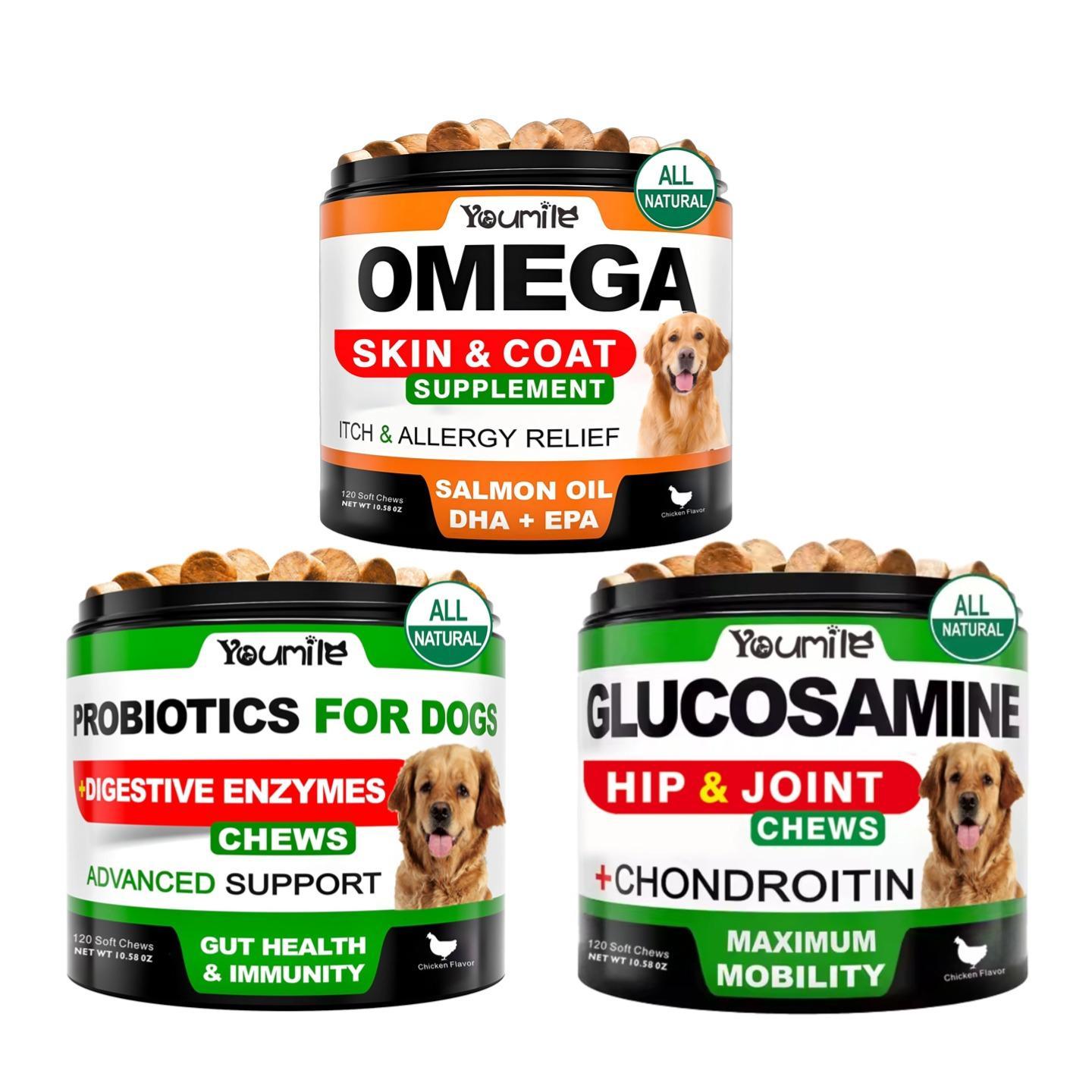 Youmile Probiotics for Dogs Soft Chews Seasonal Allergies Digestive Health
