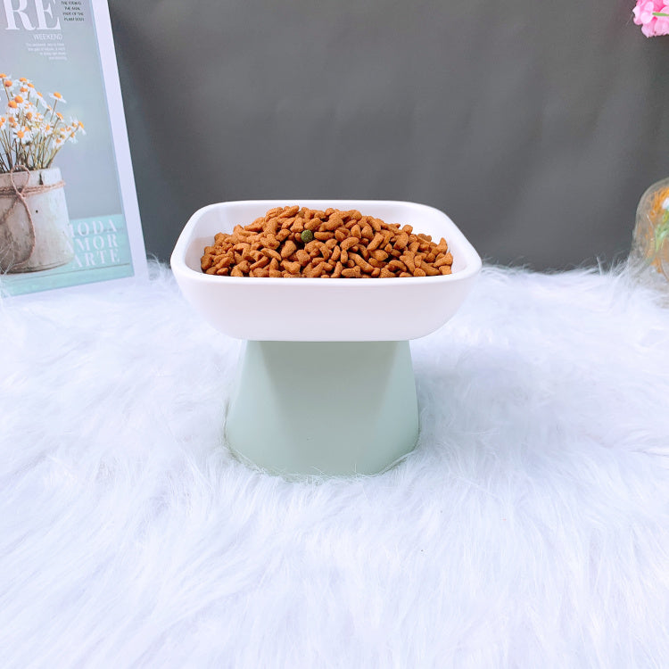 Wide Ceramic Cat Bowl for Whisker Relief and Easy Feeding