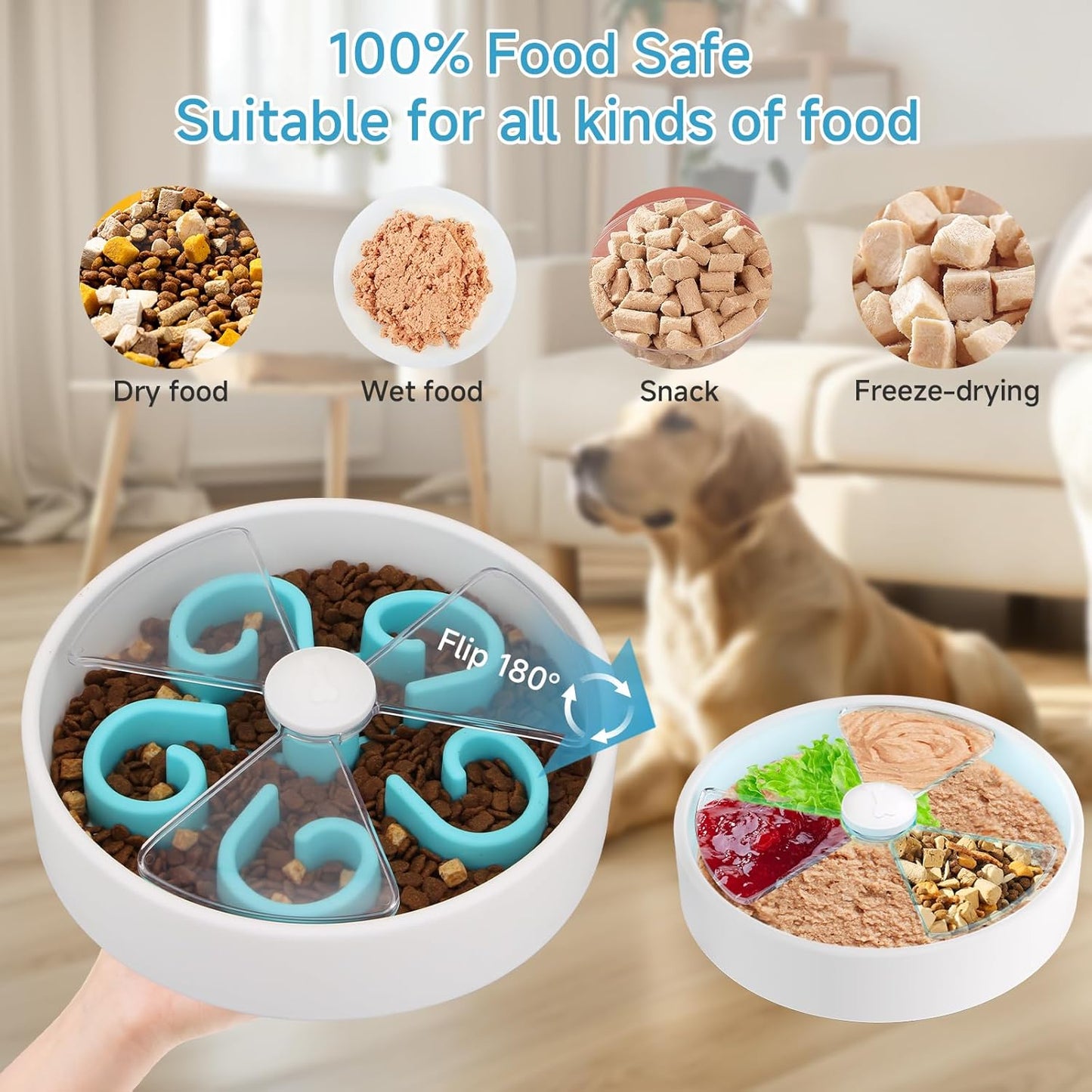 Interactive Maze Slow Feeder Dog Bowl For Dry Wet Food